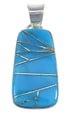 Southwest Sterling Silver Turquoise Slide Pendant EX56441